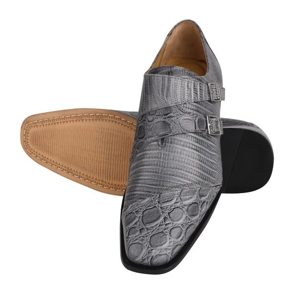 GRACE Genuine Leather Oxford Style Monk Straps - Picture 2 of 7